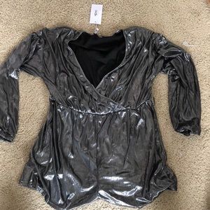 Womens Metallic Romper